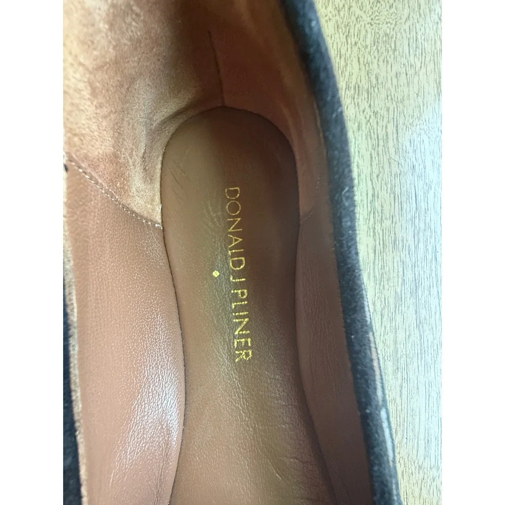 Donald J Pliner Dendas Metallic Bronze Croc Embossed Leather Flats Loafers 6M
